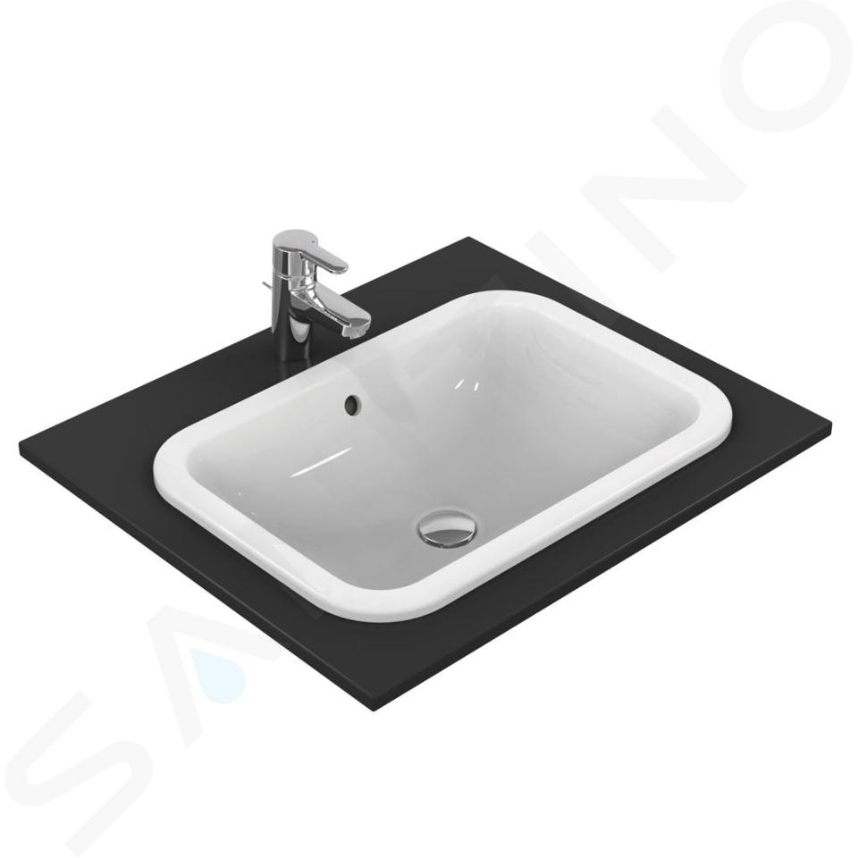 Ideal Standard Connect - Lavabo rettangolare da incasso soprapiano 580x175x410 mm, bianco E505901