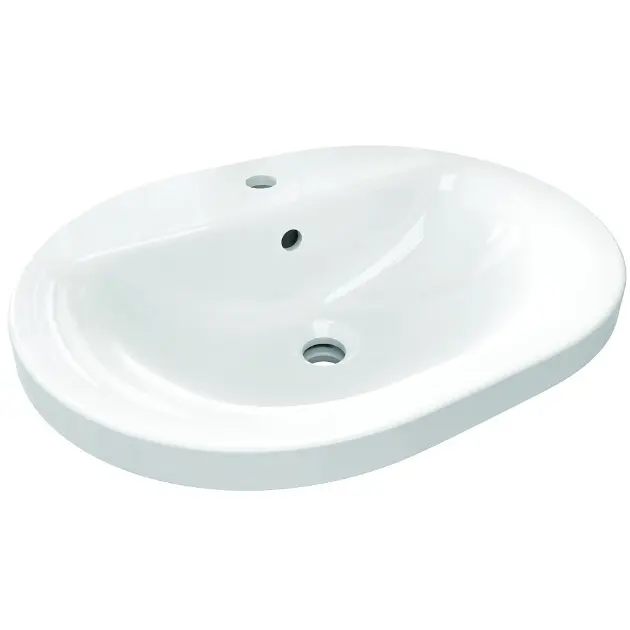 Levně Ideal Standard Connect - Umyvadlo zápustné, 55x43 cm, s přepadem, 1 otvor pro baterii, bílá E503901