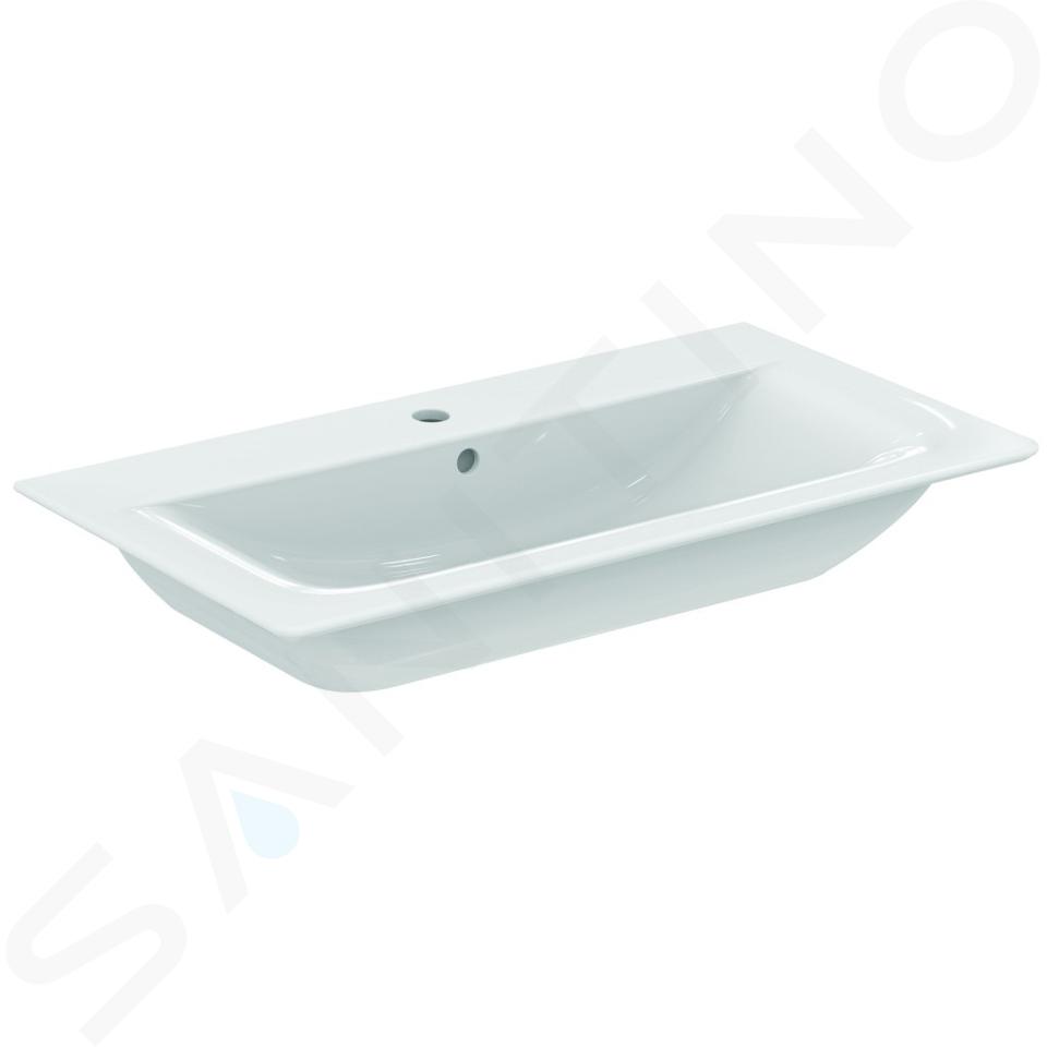 Ideal Standard Connect Air - Lavabo d’ameublement, 640x460x165 mm, avec déversoir, avec trou pour mitigeur, avec Ideal Plus, blanc E0279MA