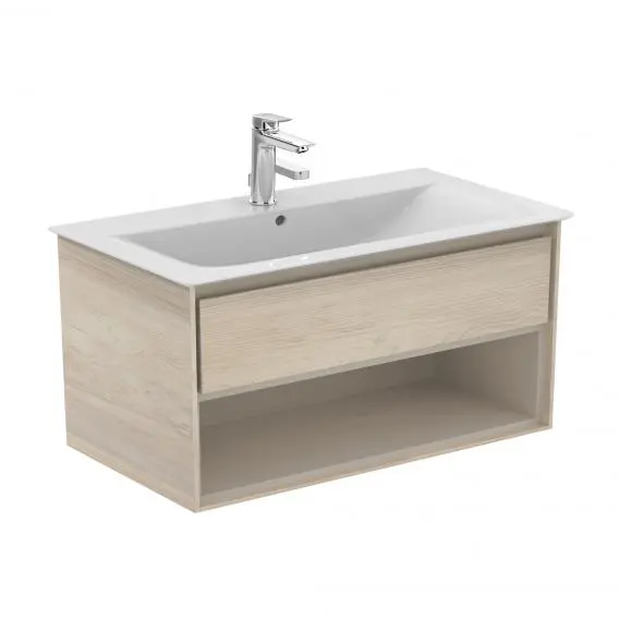 Levně Ideal Standard Connect Air - Skříňka pod umyvadlo, 100x44x52 cm, dekor světlé dřevo/světlá hnědá mat E0828UK