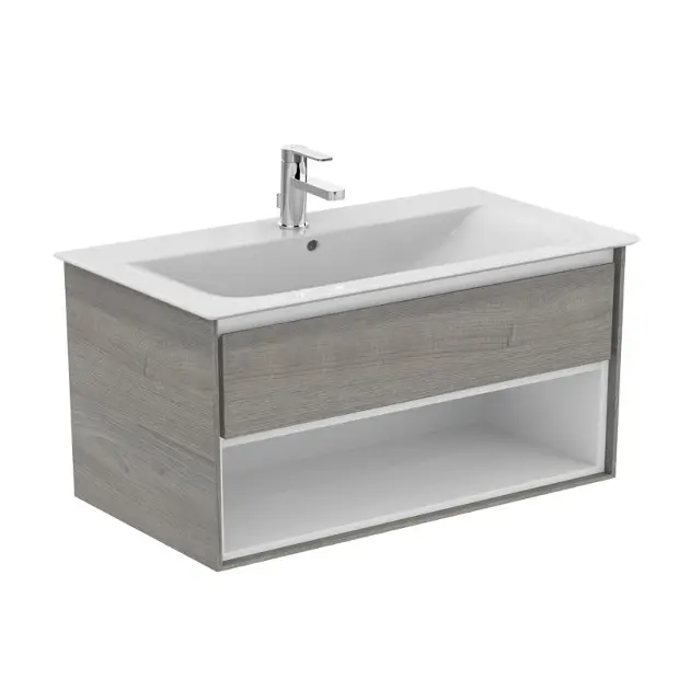 Levně Ideal Standard Connect Air - Skříňka pod umyvadlo 100x44x52 cm, dekor šedý dub/bílá mat E0828PS