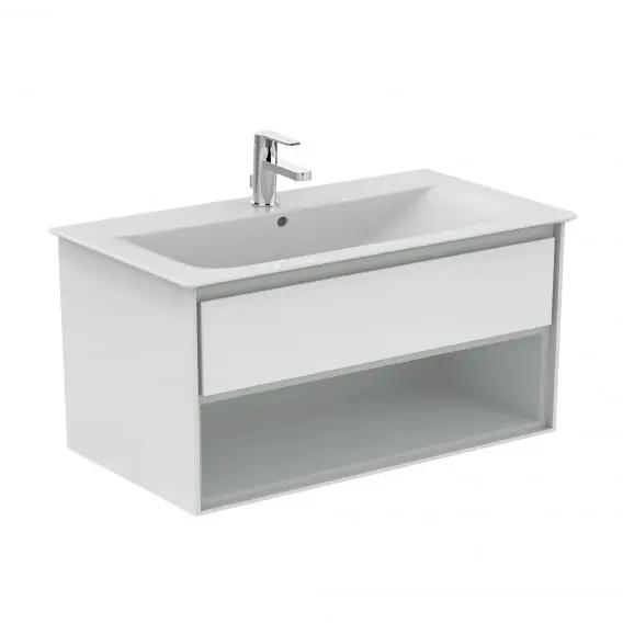 Levně Ideal Standard Connect Air - Skříňka pod umyvadlo, 100x44x52 cm, lesklá bílá/světlá šedá mat E0828KN