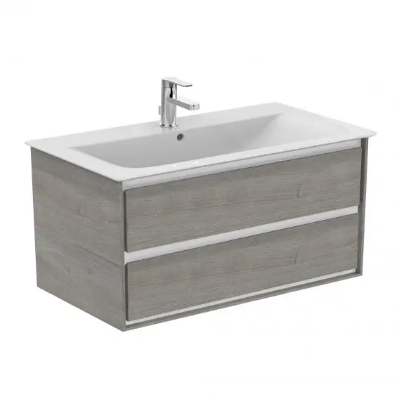 Levně Ideal Standard Connect Air - Skříňka pod umyvadlo 100x44x52 cm, dekor šedý dub/bílá mat E0821PS