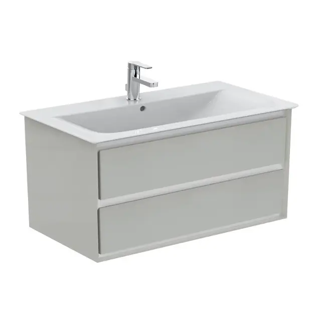 Levně Ideal Standard Connect Air - Skříňka pod umyvadlo 100x44x52 cm, lesklá světlá šedá/bílá mat E0821EQ