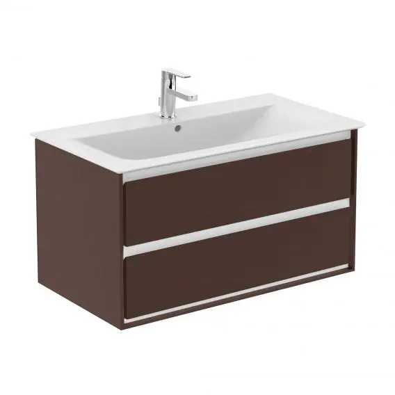 Levně Ideal Standard Connect Air - Skříňka pod umyvadlo 100x44x52 cm, hnědá mat/bílá mat E0821VY