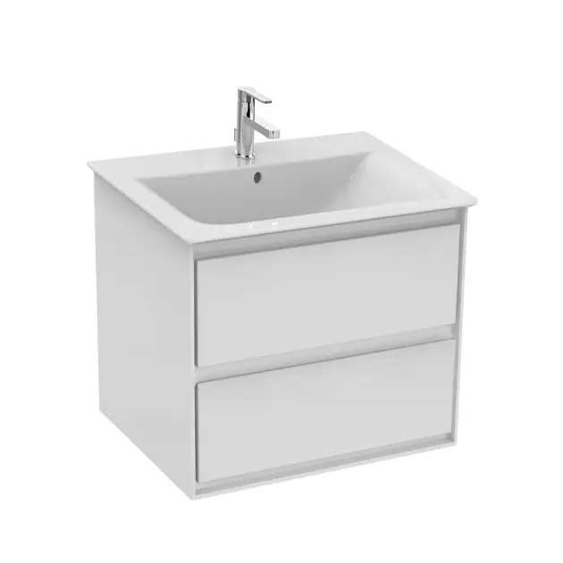 Levně Ideal Standard Connect Air - Skříňka pod umyvadlo, 60x44x52 cm, lesklá bílá/světlá šedá mat E0818KN