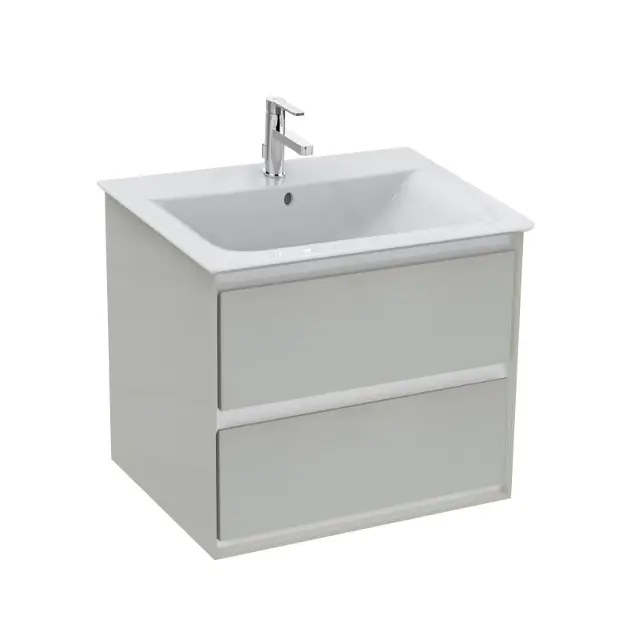 Ideal Standard Connect Air - Mobiletto sottolavabo 60x44x55 cm, grigio chiaro lucido/bianco opaco E0818EQ