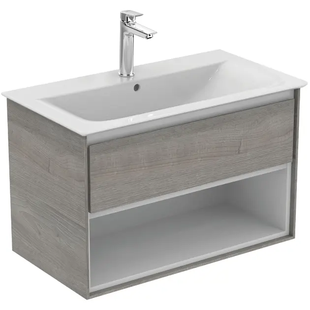 Levně Ideal Standard Connect Air - Skříňka pod umyvadlo, 80x44x52 cm, dekor šedý dub/bílá mat E0827PS
