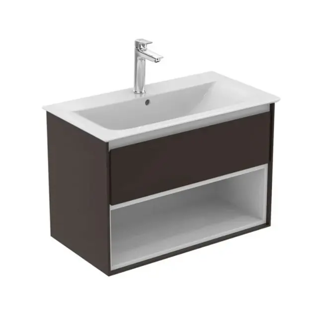 Levně Ideal Standard Connect Air - Skříňka pod umyvadlo, 80x44x52 cm, hnědá mat/bílá mat E0827VY