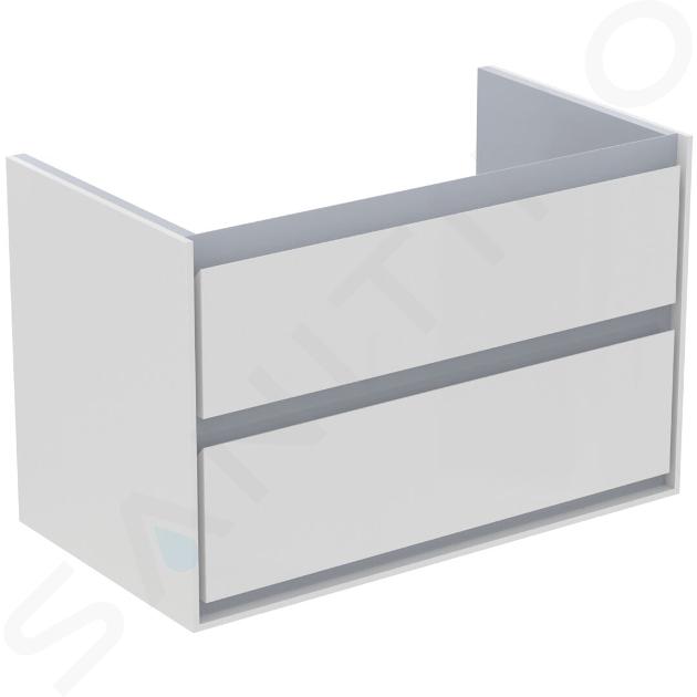 Ideal Standard Connect Air - Dulap pentru lavoar, 80x44x52 cm, 2 sertare, alb lucios / gri deschis mat E0819KN