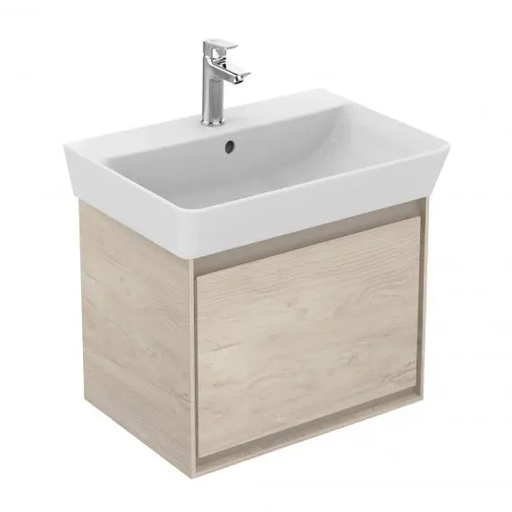 Levně Ideal Standard Connect Air - Skříňka pod umyvadlo Cube 55 cm, 48x41x40 cm, dekor světlé dřevo/světlá hnědá mat E0844UK