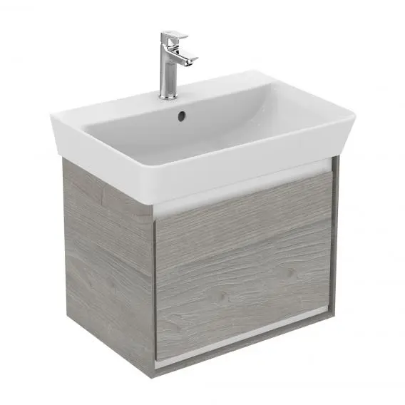 Levně Ideal Standard Connect Air - Skříňka pod umyvadlo Cube 55 cm, 48x41x40 cm, dekor šedý dub/bílá mat E0844PS