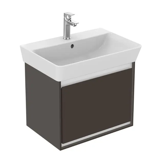 Levně Ideal Standard Connect Air - Skříňka pod umyvadlo Cube 55 cm, 48x41x40 cm, hnědá mat/bílá mat E0844VY