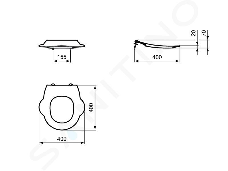 Ideal Standard Contour 21 WC enfant sur pied à fond creux sans bride pour 7  à 11 ans 36x52cm évacuation dessous Blanc - S312601 