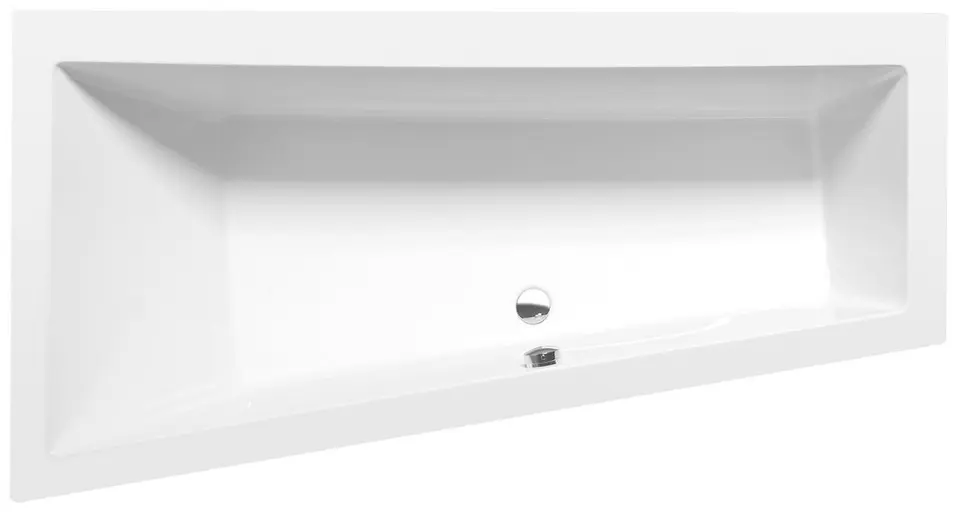 Polysan Andra - Asymmetrisch bad L 160 x 90 cm, wit 81521