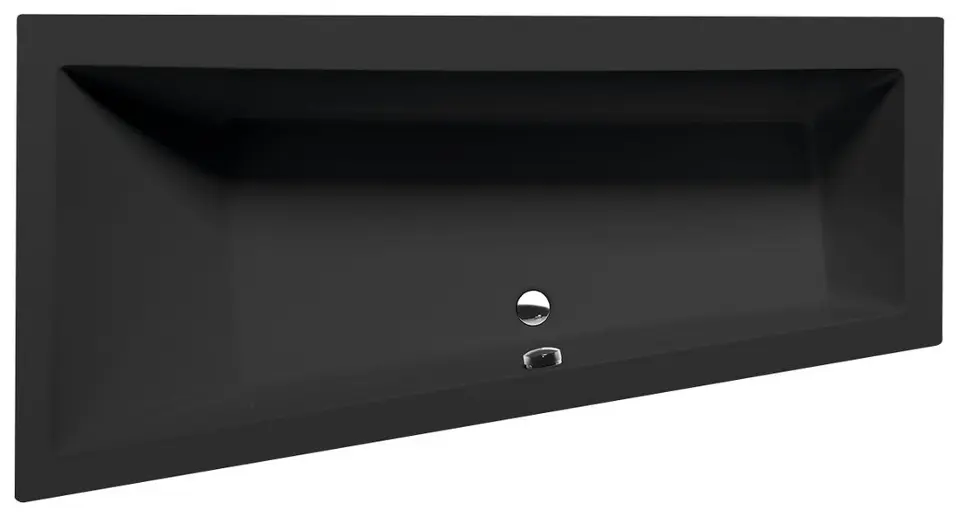 E-shop Polysan Andra - Asymetrická vaňa L 160x90 cm, matná čierna 81521.21