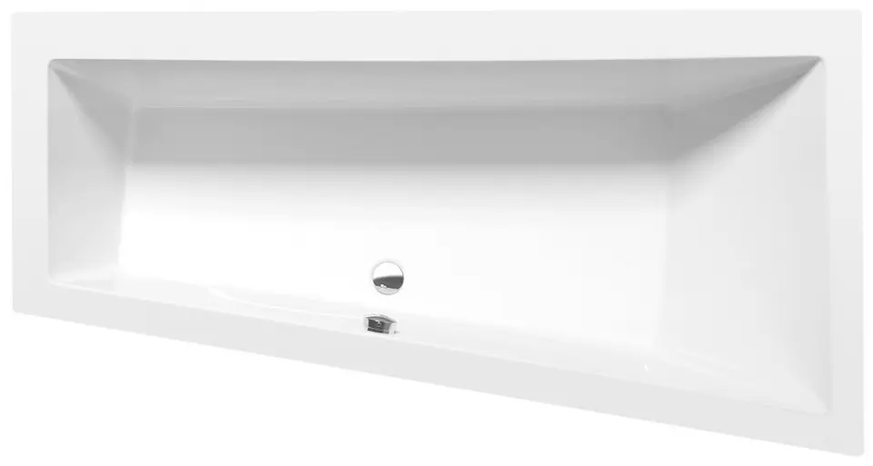 Polysan Andra - Asymmetrisch bad R 160 x 90 cm, wit 81541