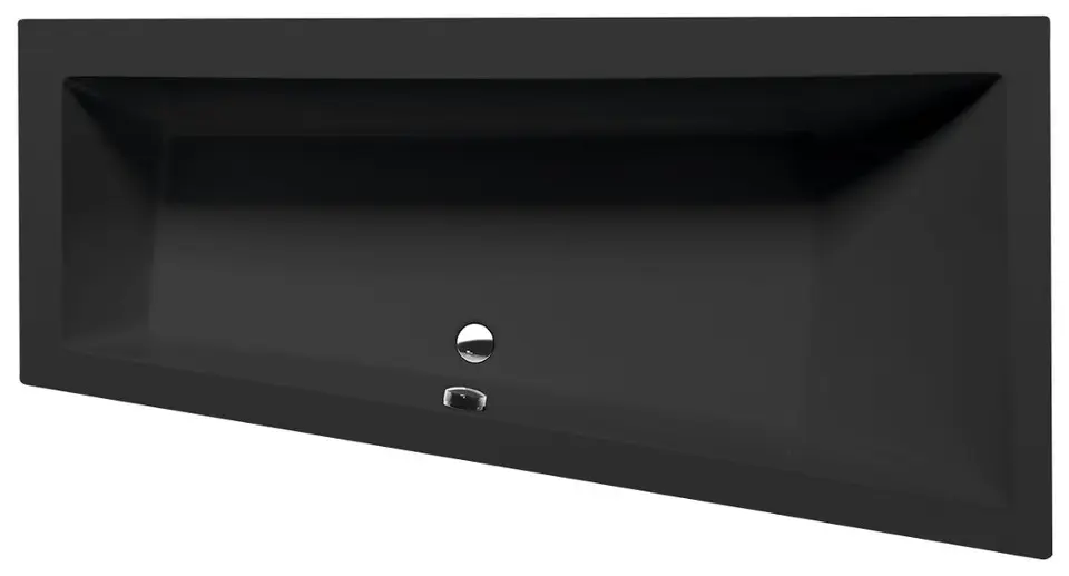 E-shop Polysan Andra - Asymetrická vaňa R 160x90 cm, matná čierna 81541.21