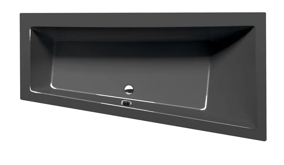 E-shop Polysan Andra - Asymetrická vaňa R 160x90 cm, sivá 81541.30