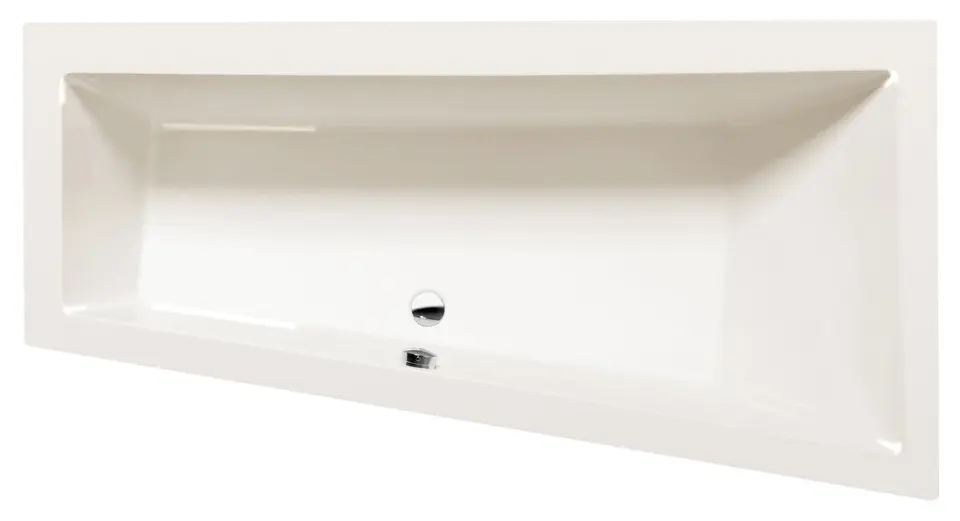 Polysan Andra - Asymmetrische Badewanne R 160x90 cm, ivory 81541.40