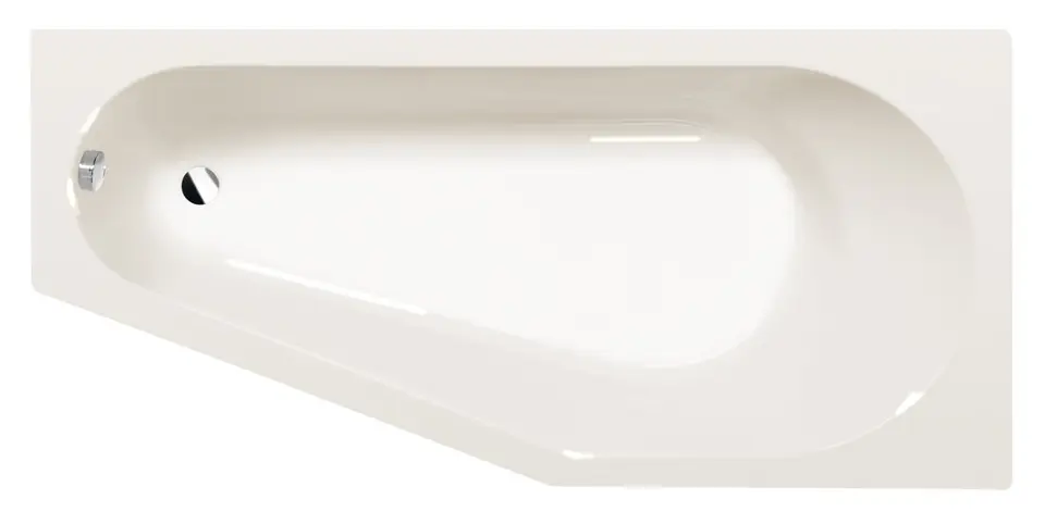 Polysan Tigra - Bañera asimétrica R 170x80 cm, color marfil 90611.40