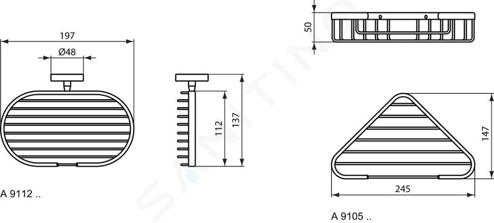 Ideal Standard IOM - Portasaponetta a griglia, angolare, cromato A9105AA