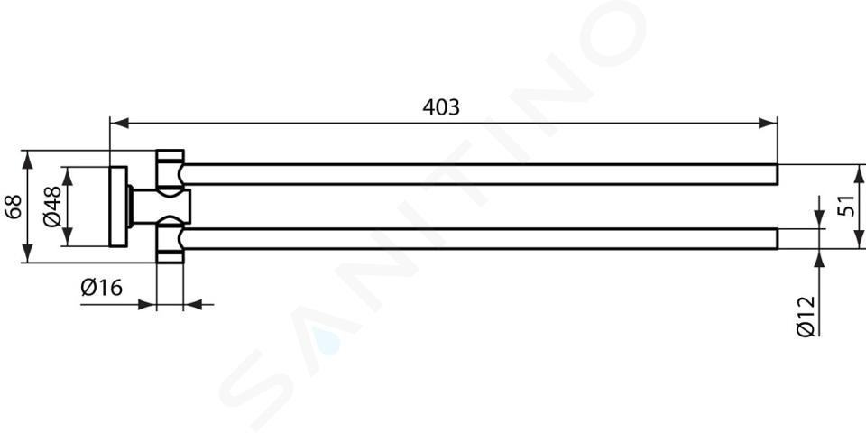 Ideal Standard IOM - Portasciugamani doppio, cromato A9131AA