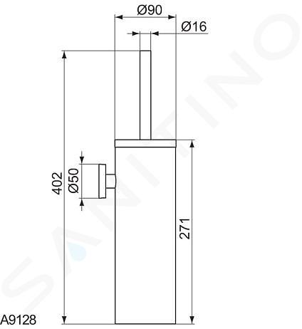 Ideal Standard IOM - Scopino WC con supporto, acciaio inox A9128MY