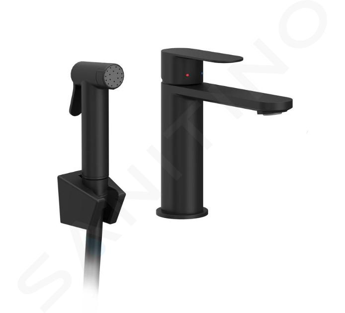 Ravak Chrome II - Mitigeur de lavabo avec douchette de bidet, noir X070462