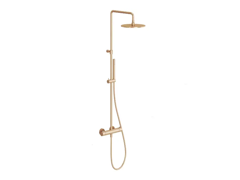 Levně Ravak Espirit - Sprchový set s termostatem, průměr 25 cm, kartáčované růžové zlato X070498