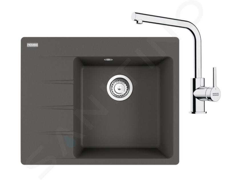 Franke Sety - Kuchynský set G248ŠB, fragranitový drez CNG 611-62 TL/7 a batéria FS 3230.031, šedá bridlica/chróm 114.0720.165