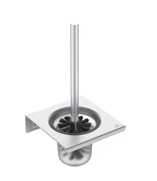 Ideal Standard ALU+ - WC-Bürste wandmontiert mit Halter, mattiertes Glas/silber BD593SI