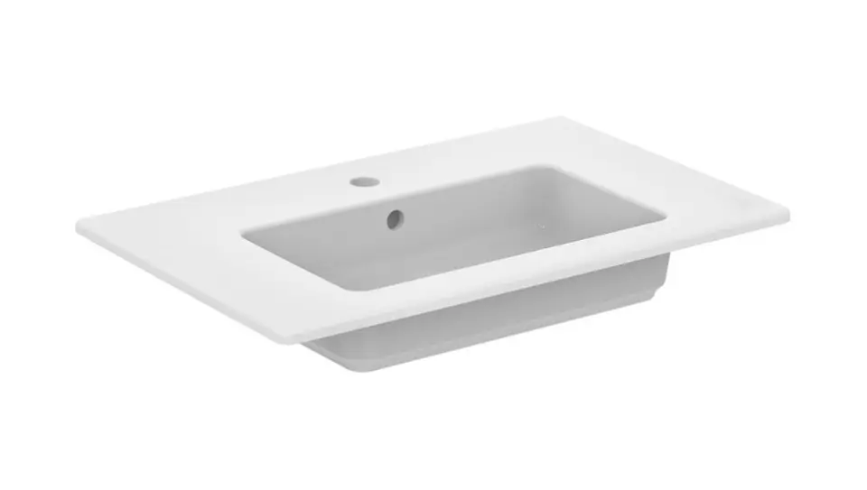 Ideal Standard Eurovit - Waschbecken 55x45 cm, mit Überlauf, Hahnloch, weiß E053501