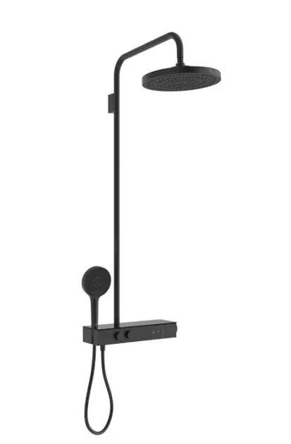 Ideal Standard Ceratherm Solos - Sprchový set s termostatom, priemer 30 cm, 3 prúdy, hodvábna čierna A7882XG