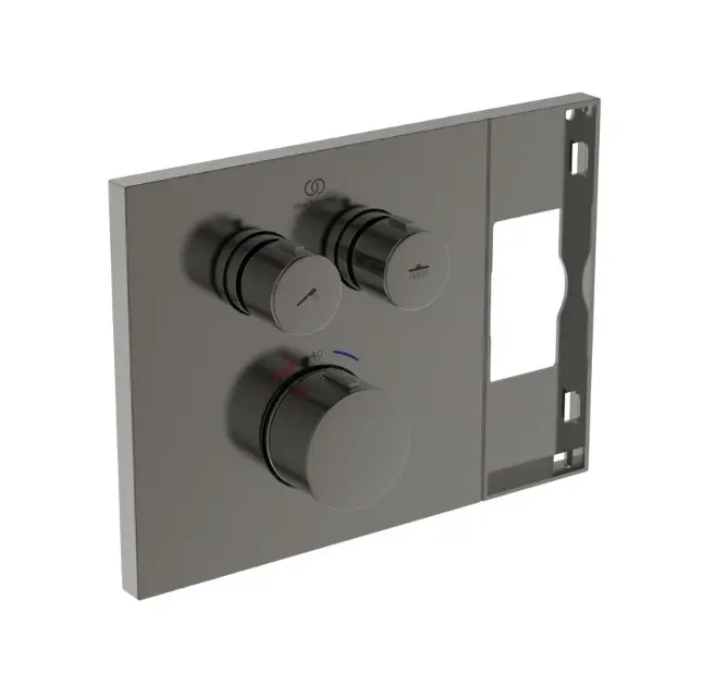 Levně Ideal Standard Ceratherm Navigo Solos - Termostatická baterie pod omítku, pro 2 spotřebiče, Magnetic Grey A7894A5