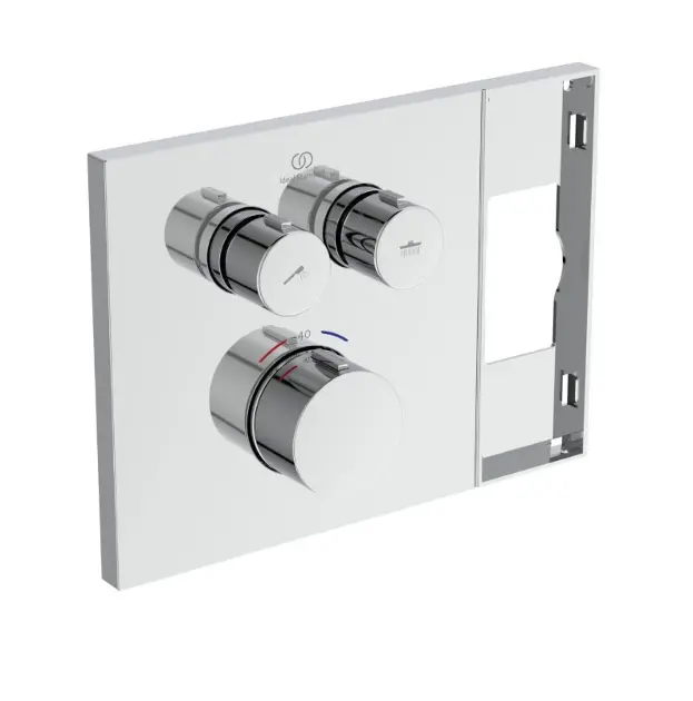 Levně Ideal Standard Ceratherm Navigo Solos - Termostatická baterie pod omítku, pro 2 spotřebiče, chrom A7894AA