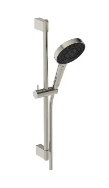 Ideal Standard Idealrain Solos - Duschkopf-Set, Stange und Schlauch, 3 Strahlarten, EcoFlow, Silver Storm A7897GN