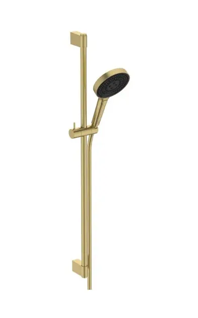 Levně Ideal Standard Idealrain Solos - Set sprchové hlavice, tyče a hadice, 3 proudy, EcoFlow, kartáčované zlato A7898A2