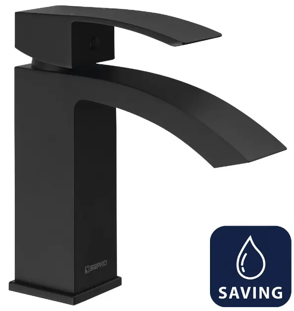 Sapho Ginko - Slavina za umivaonik, ECO, mat crna 1101-02B-01