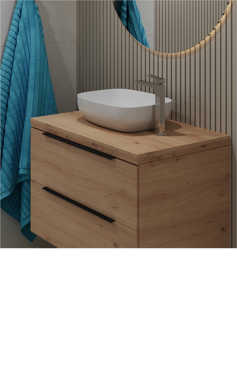 kielle Idolio - Dulap bază cu balt inclus, pentru lavoar 100x54x50 cm, cu decupaj, caramel 50024101