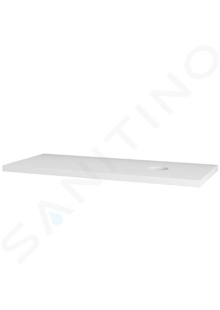 kielle Idolio - Plateau pour vasque 120 cm, avec découpe, blanc brillant 50524120