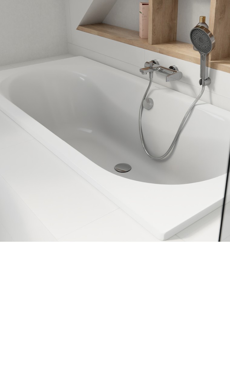 kielle Gaia - Rechteck-Badewanne 169x75 cm, weiß 11115430