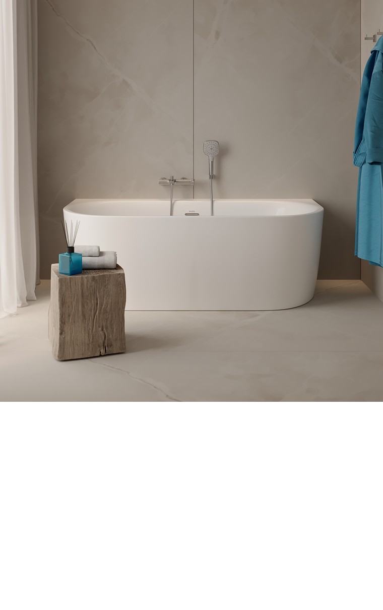 kielle Idolio - Vasca da bagno freestanding a parete 170x75 cm, bianco 11324431