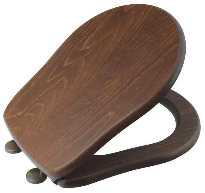 Levně Sapho Kerasan Retro - WC sedátko Soft Close, ořech/bronz 108640
