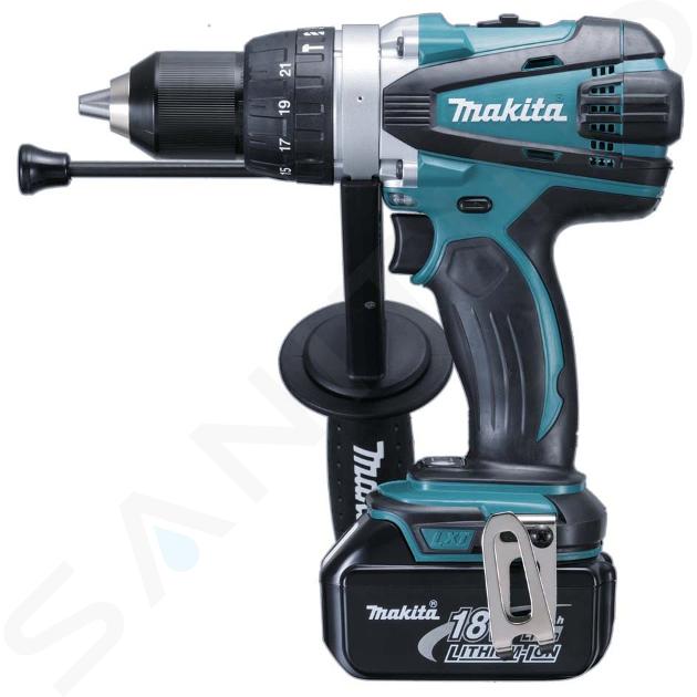 Makita Unelte - Mașină de înșurubat și de găurit cu percuție pe acumulator de 18V, 2 baterii 5,0 Ah, încărcător DHP458RTJ