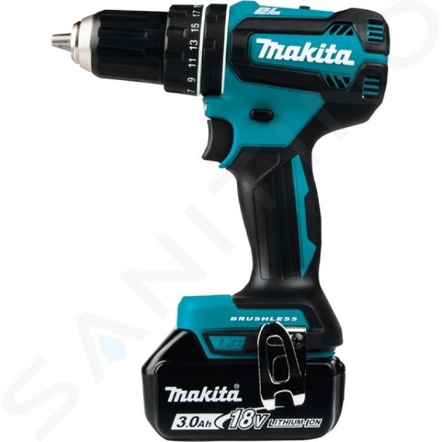 Makita Outillage - Perceuse-visseuse à percussion sans fil 18V, 3 batteries 3.0 Ah, chargeur DHP485RF3J