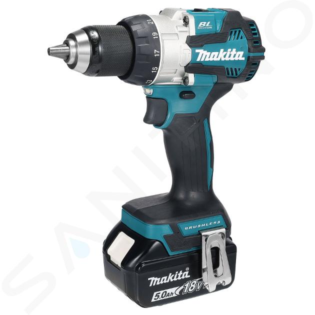 Makita Outillage - Perceuse-visseuse à percussion sans fil 18 V, 2 batteries 5,0 Ah, chargeur DHP489RTJ