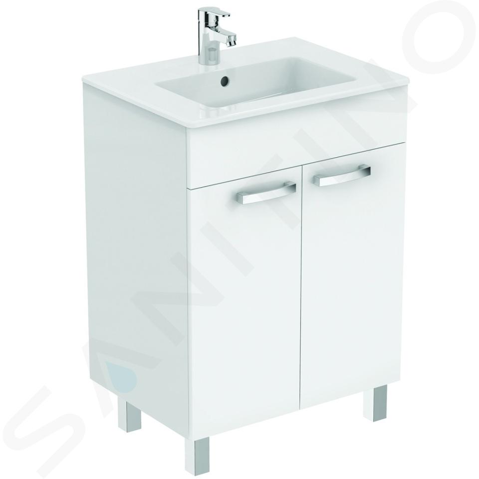 Set di mobile sottolavabo e lavabo Alec bianco opaco L 80 x P 48.5 H 65 cm