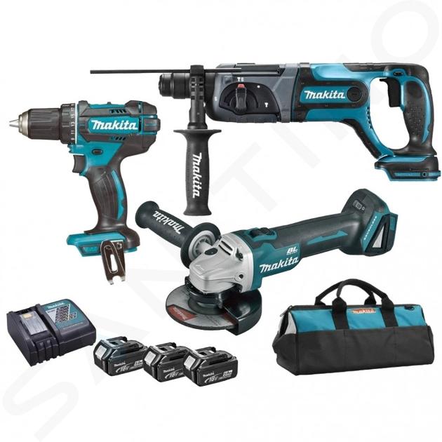 Makita Gereedschap - 3-delige ACCU gereedschapset, accu's en opladers DLX3078TX1