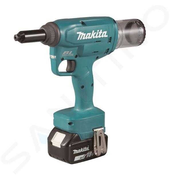 Makita Unelte - Pistol de nituire pe acumulator de 18V, 2 baterii de 3,0 Ah, încărcător DRV150RFJ